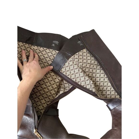 Tory Burch Elian Leather Tall Riding Boots size 9.5 Brown - Picture 8 of 16